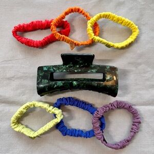 Lululemon Skinny Scrunchies + Extra Large Clip Hair Accessories Bundle